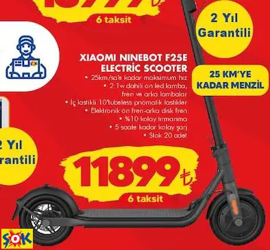 XIAOMI NINEBOT F25E ELECTRİC SCOOTER